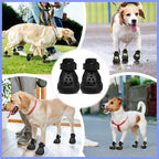Lukovee Dog Shoes for Hot Pavement - Breathable Non Slip Dog Sandals with Reflective Stripes, Easy ON & Off, Easy-Clean Summer Outdoor Pet Boots for Small Medium Large Dogs (Black, Size 5)