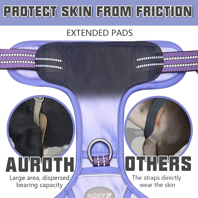 AUROTH Tactical Dog Harness for Large Dogs No Pull Adjustable Pet Harness Reflective K9 Working Training Easy Control Pet Vest Military Service Dog Harnesses Very Peri L