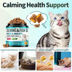Wagmee Cat Calming Treats - 500 Crunchy & Creamy Cat Chews with Melatonin, Chamomile for Cat Stress and Anxiety Relief - Travel, Vet Visits, Storms and Separation Anxiety, Chicken and Krill Flavor