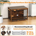 Dog Crate Furniture, Wooden Dog Crate 33in, Decorative Cage with End Table for Dog Indoor Kennel, High Anxiety Dog, Escape-Proof Locks for All Breeds