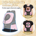 WOYYHO Pet Dog Carrier Backpack Small Dog Front Backpack Ventilated Mesh Dog Travel Back Pack with Safety Belt for Travel Hiking Cycling Outdoor Adventures (Size L: 10-14 lbs, Pink)