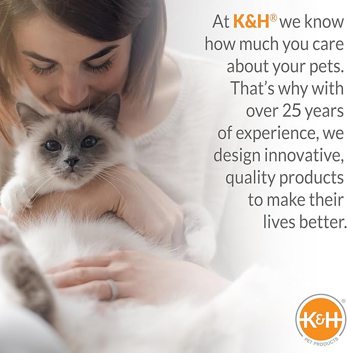 K&H Pet Products Thermo-Kitty Bed Heated Cat Bed for Indoor Cats , Electric Warming Bed for Cats and Small Dogs, Washable Thermal Plush Calming Round Pet Bed - Large 20" Mocha/Tan