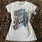 Gothic Tees for Women Y2K Grunge Graphic Short Sleeve Crew Neck T-Shirts 90s Vintage Aesthetic Emo Clothes