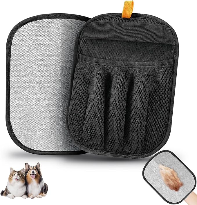 2 Pcs Pet Hair Removal Glove for Cats & Dogs, Five-Finger Electrostatic Pet Hair Gloves, Reusable Pet Hair Removal Tools,Cat & Dog Hair Remover for Couch, Suitable for, Bed Sheets, Clothes, Carpets