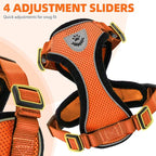 PUPTECK Cat Harness and Leash Set Escape Proof Reflective Cat Walking Harness Adjustable Soft Breathable Mesh Vest for Small Pets, Orange, M