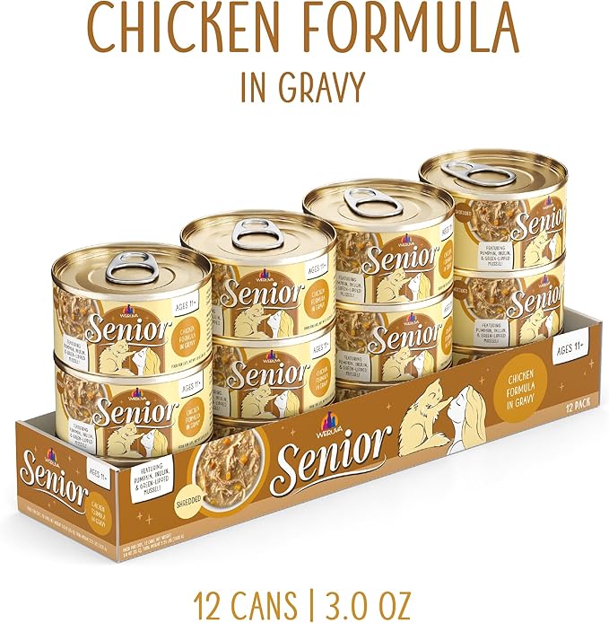Weruva Senior Cat Food, Chicken in Gravy, 3oz Can, Pack of 12