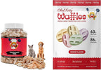 Freeze Dried Tuna Treats for Cats and Dogs + Training Waffle Treats - Healthy, Tasty, Dry Food for Indoor Cats, Kittens, Dogs - Inspected & Tested in USA