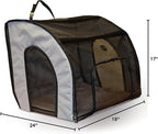 K&H Pet Products Enclosed Dog Car Seat, Travel Safety Carrier for Pets, Dog Travel Car Seat, Soft-Sided Covered Cat Carrier, Washable Pad, Multiple Entrances, Mesh Windows - Medium 24 X 19 X 17in