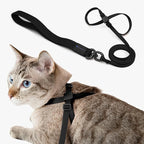 Cat Harness and Leash 2-in-1, Escape Proof Anti-Chocking Harness Adjustable Lighweight Leash Walking Outoor Training for Kitten Small Large Cats Puppy, US IDA Bronze Award (Midnight Black)