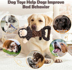 Plush Dog Toy with Crinkle Paper, Tug of War Pull Interactive Toys for Puppies to Large Dogs