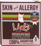 Licks Pill-Free Cat Skin & Allergy - Omega 3 Allergy Relief - Cat Vitamins & Supplements for Itchy Skin - Turmeric Supplement - Gel Packets - 30 Use