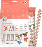 CATZZLE Cat Treats, Dental Chews for Indoor Cats, Cat Teeth Cleaning, Dental Care Snacks - Hairball Control (Salmon Flavor) (20 Sticks (Pack of 1))