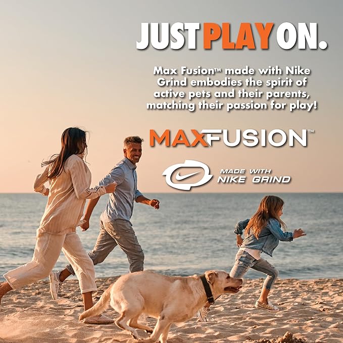 Max Fusion Made with Nike Grind, Arlee Spiro Football Dog Toy for All Dogs, Durable & Natural Rubber Chew Toy for Play, Fetch & Chewing, Medium, Green, 1 Count