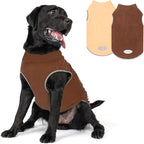 cyeollo 3XL Dog Sweaters for Large Dogs Male Female, Pullover Reflective Dog Jacket Sweatshirt Fall Winter Sweaters Warm Pet Clothes, Brown & Khaki XXXL