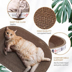 Mixweer 4 Pcs Cat Scratcher Cardboard Oval Cat Scratch Pad Board Bed Bowl 2 in 1 Cat Scratcher Cat Scratching Post Corrugated Lounge Couch Nest for Cats Grinding Claw Furniture Protector Indoor