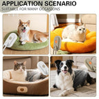 Steamy Pet Brush - Convenient Hair Removal, Easy Collection, Massage Function - Ideal Steam Brush for Cats! (White+coffee)