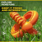 Fida Dog Chew Toys for Aggressive Chewers, 3-in-1 Indestructible Interactive Dog Toys, Unique Detachable Natural Rubber Balls Tug &Fetch Toys for Large & Medium Dogs(Orange, L)