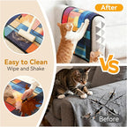 3-in-1 Sisal Cat Scratch Mat 23.6x15.7'' Floor & Wall Cat Scratcher Pad, Protects Carpet Couch & Furniture with Sticker Tape, Anti-Slip, Durable for Indoor Outdoor Cats (Cloudscape)