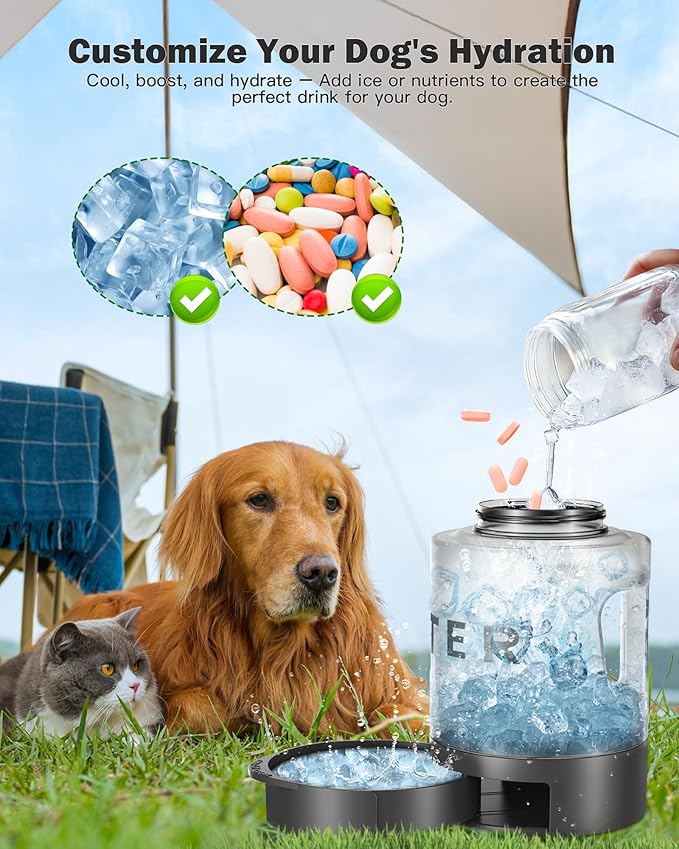 77oz Large Dog Water Bottle Portable - Dog Travel Water Dispenser with Large Bowl, Ideal for Hiking, Camping, Travelling, Outdoor Portable Pet Bottle, Purple