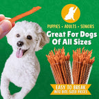 Sweet Potato Straws Dog Treats 7oz. – All Natural, Chewy Veggie Treats for Small & Medium Dogs – Training Reward Made in USA – Shareable Small Treats