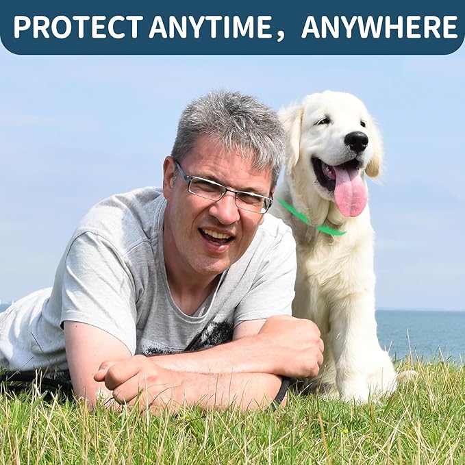 4 Pack Flea Collar for Dogs, Flea and Tick Collars for Dogs, 32 Months Flea and Tick Prevention for Dog, Dog Flea and Tick Treatment, Water-Resistant & Adjustable Flea Collar - Green&Yellow