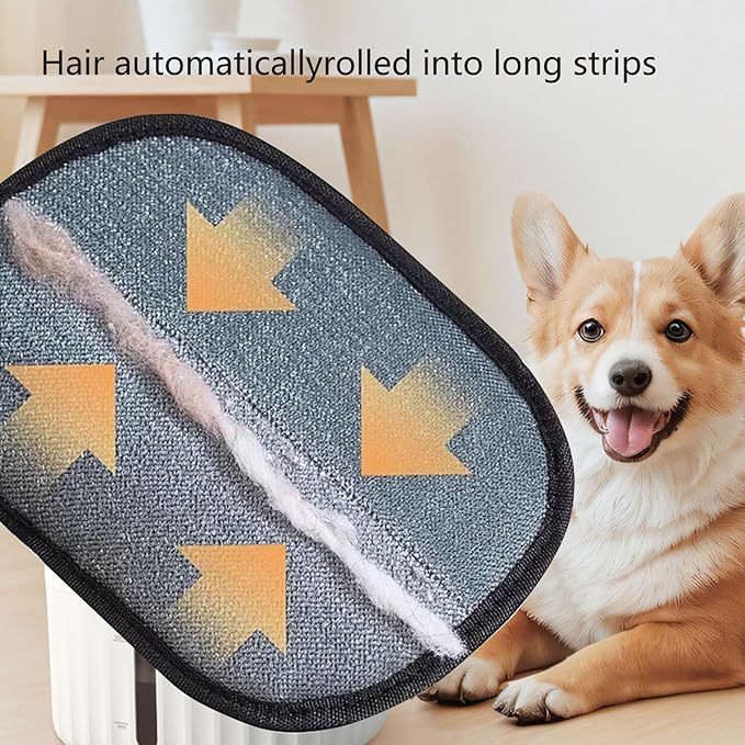 2pc Pet Hair Removal Gloves for Dogs Reusable 5-Finger Electrostatic Tech Cleans Clothes, Sofas, Carpets Easily (Black 2pcs)