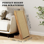 Sisal L Shaped Cat Scratcher - 28 Inch Cat Scratch Ramp for Indoor Cat use,Vertical Cat Scratching Post,Wooden Climbing Kitten/Cats Furniture(L Shape)