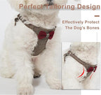 Puppytie No Pull xs Dog Harness with Multifunction Dog Leash,Soft Adjustable No Choke Escape Proof Pet Harness Vest,Knitted Brown,XXS