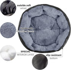 Asvin Medium Dog Bed for Medium Dogs, Large Cat Beds for Indoor Cats, Pet Bed for Puppy and Kitty, Extra Soft & Machine Washable with Anti-Slip & Water-Resistant Oxford Bottom, Black, 25 inches