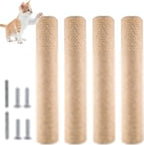 4 pcs Cat Scratching Post Replaceable Sisal Scratching Posts with Sisal Rope Claw Scratcher for Cat Trees Climbing Frame Cat Scratcher Furniture Cat Supplies for Indoor Cat Kittens Activity 15inch