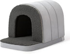 Orthopedic Dog Bed House - Dog House Indoor with Egg-Crate Foam - Tent Bed with Waterproof Lining & Nonskid Bottom, Ideal for Medium Breeds & Fits 30-Inch Crate - 29"x18", Charcoal