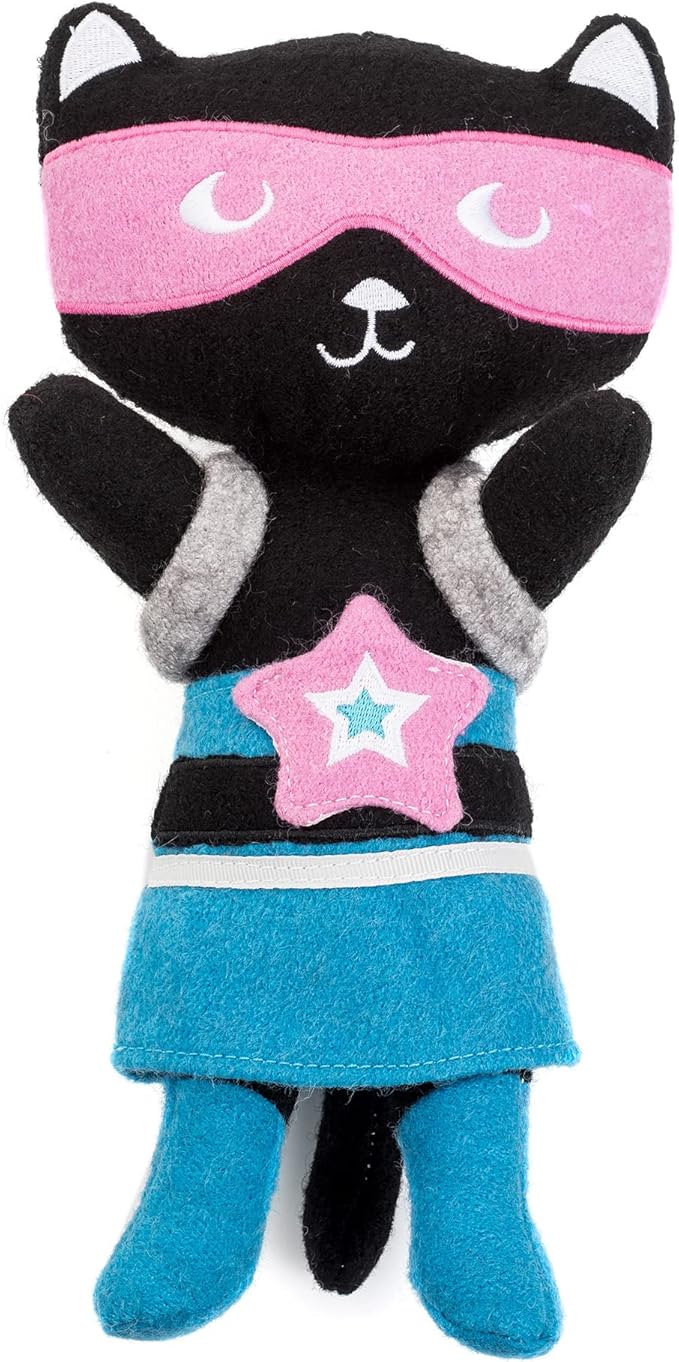 Jax & Bones Squeaky Dog Toys - 11" Tough Wool Squeak Toy for Dogs - Reinforced Seams for Moderate Chewers | Kicky The Cat