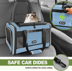 Cat Carrier 18 x 11 x 11 Top Loading Soft-Sided Pet Travel Bag Over 15lbs, Portable Small Dog Puppy Car Crate 10 lbs, Chihuahua Kennel Carry Case, Kitty Cloth Cage Medium Cat Under 25 Blue