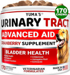 Dog UTI Treatment - 170 Treats - Cranberry Supplement for Dogs - Bladder Control - Urinary Tract Infection Treatment - UTI Medicine Multivitamin - Vitamins and Supplements - Made in USA