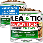 (2 Pack) Flea and Tick Prevention for Dogs Chewables - Natural Dog Flea and Tick Treatment Chewable Supplement - Oral Pills - All Breeds & Ages - Soft Chews - Made in USA