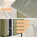 Large Heated Cat House for Outside, Insulated Weatherproof Outdoor Feral Cat House with Timer & Adjustable Temperature Heater Pad, Elevated Pet House with Escape Door for Winter, Barn, Porch