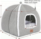 Cat Bed for Indoor Cats - Cat Cave Bed Cat House Cat Tent with Removable Washable Cushioned Pillow, Soft and Self Warming Kitten beds, for Small and Medium Cat Beds & Furniture