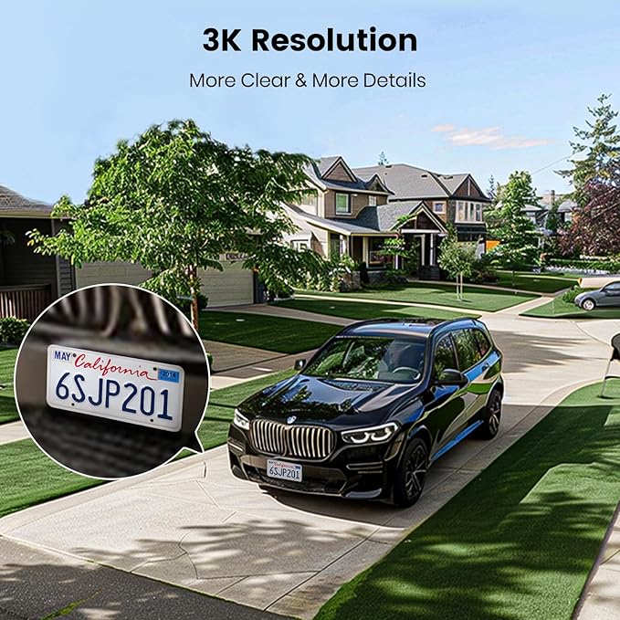 aosu 3K Wired Security Camera Outdoor - Smart 24/7 Recording WiFi Camera for Home Security w/Sound Light Alerts, 360° View, Auto-Tracking, Camara de Seguridad para Casa