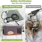 GUTINNEEN Heated Cat House for Outside Outdoor Cat House Insulated Weatherproof Feral Cat Shelter with Heater and Insulated Liner