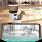Automatic Dog Feeder with Camera, Ultra Clear Video Night Vision, APP Control, Two-Way Voice Interaction. Large Capacity Food Storage, Picture Motion Detection, Timing Feeding (5L-Double-Bowl)