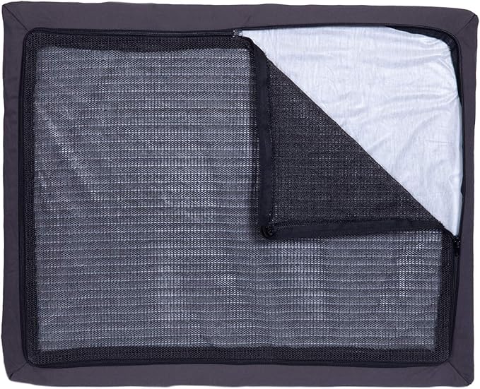 Sealy Lux Pet Dog Bed | Quad Layer Technology with Memory Foam, Orthopedic Foam, and Cooling Energy Gel. Machine Washable Cover. Small, Modern Gray