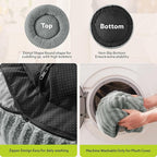MIXJOY Calming Dog Beds Large Sized Dogs - Washable Donut Large Dog Bed with Removable Zipper Cover, Round Fluffy Plush Faux Fur Pet Bed with Anti-Slip Bottom, 36"x36"x10", Grey
