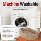 Majestic Pet 40 Inch Suede Calming Dog Bed Washable 40x29x9 (Inch) – Cozy Soft Round Donut Dog Bed with Spine Support for Dogs to Rest Their Head - Pet Bed Large – Stone (2025)