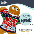 Huxley & Kent Funny Dog Toy w/Squeaker – Holiday Power Plush Squeaky Dog Toys for Small, Medium & Large Dogs – Soft Stuffed Animal for Indoor Play & Fetch - Ugly Sweater G-Man, Small