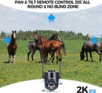 4G LTE Cellular Solar Security Camera Wireless Outdoor, No WiFi Solar Powered Camera, 360° Live View, 2K Color Night Vision, PIR Detection, 2-Way Audio, Motion Alert, Built in SIM Card, Easier to use