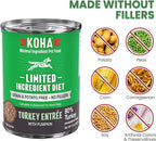KOHA Limited Ingredient Diet Turkey Entrée for Dogs - Grain Free Wet Dog Food with No Fillers - Sensitive Stomach Canned Dog Food - 13 oz Pack of 12