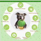 Interactive Dog Toys, Frozen Treat Dispensing for Aggressive Chewers, Indestructible Nylon Chew Toy, Slow Puzzle Feeder for Healthy Eating, for Small Medium Large Breed to Keep Them Busy, Green