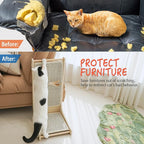 PETKARAY Cat Scratcher, Sisal Cat Scratch Pad, L Shape Scratching Board for Indoor Kitty, Floor Mounted Scratcher with Mouse Toy Catnip