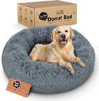 Donut Dog Bed - Premium Comfort for Anxiety Relief - Fluffy & Calming Design with Ultra-Plush Support | Cozy Round Dog Bed with Super Soft Circle Style (Size XL Dark Grey)
