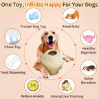 Dog Treat Dispenser Toy Interactive, Frozen Treat Toy Reduces Anxiety, Chew Toys for Aggressive Chewers, Birthday Enrichment Toy, Dog Treat Toys to Keep Them Busy for All Breeds